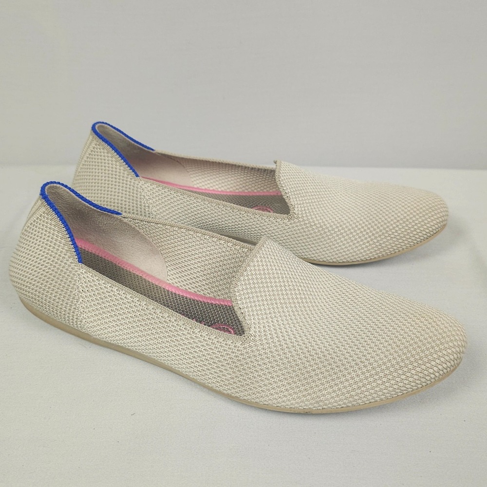 Rothys The Loafer Women Size 7 Linen Beige Cream Slip-On Ballet Flats